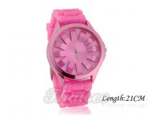 Damen Armbanduhr in pink - Silikonarmband - trendig junge Uhr